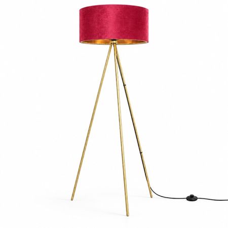 M53 zlatno-crvena podna lampa sa podnim prekidačem E27 Mitea Lighting
