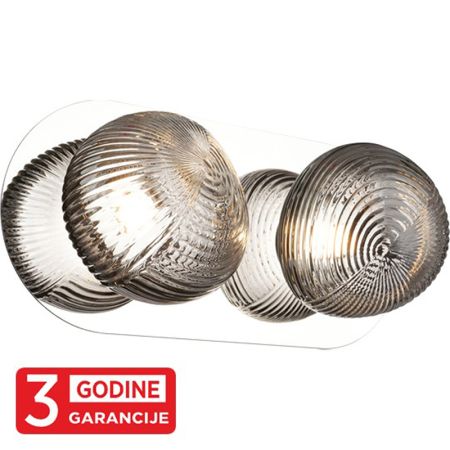 PRISMA LED MAW9401-2  hrom+smoky zidna lampa 2x4W 3000K 3y Mitea Lighting