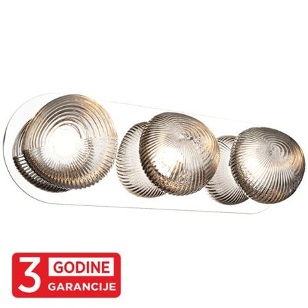 PRISMA LED MAW9401-3  hrom+smoky zidna lampa 3x4W 3000K 3y Mitea Lighting