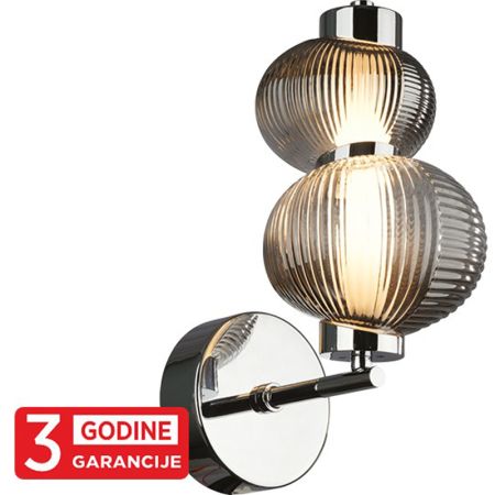 NIMBUS MAW9401-1B  hrom+smoky LED zidna lampa 1x8W 3000K 3y Mitea Lighting