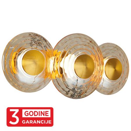 ECLIPTICA MAW9451-3 staro zlato+amber zidna lampa 3x6W 3000K  LED 3y Mitea Lighting