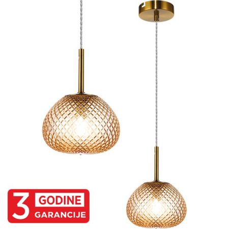 PRISMA MAP9526-1  staro zlato+amber visilica 1xG9 3y Mitea Lighting