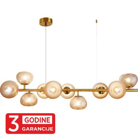 PRISMA MAP9526-10 staro zlato+amber visilica 10xG9 3y Mitea Lighting
