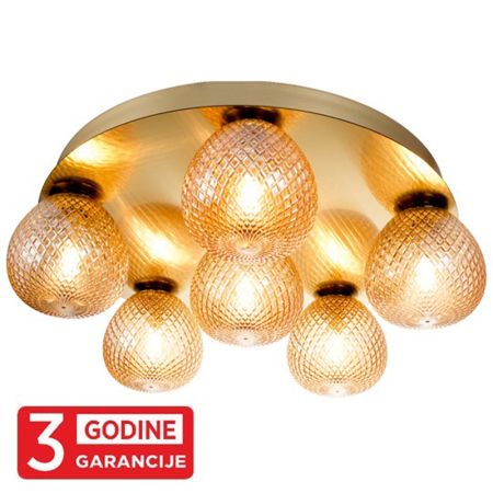 PRISMA MAC9526-6 staro zlato+amber plafonska lampa 6xG9 3y Mitea Lighting