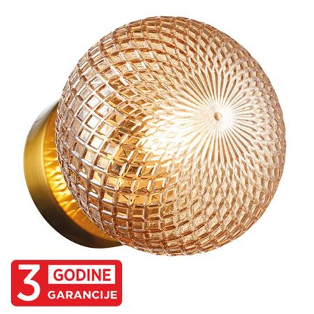 PRISMA MAW9526-1  staro zlato+amber zidna lampa 1xG9 3y Mitea Lighting