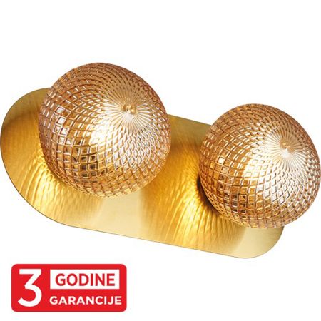 PRISMA MAW9526-2  staro zlato+amber zidna lampa 2xG9 3y Mitea Lighting