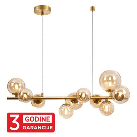 GLOBE MAP9225-10  staro zlato+amber visilica 10xG9 3y Mitea Lighting