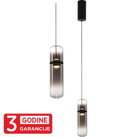 SHADOW MAP9504-1 mat crna+smoky LED visilica 6W 3000K 3y Mitea Lighting