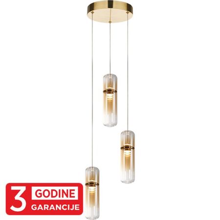 SHADOW MAP9504-3 bronzana+amber LED visilica 3x6W 3000K 3y Mitea Lighting