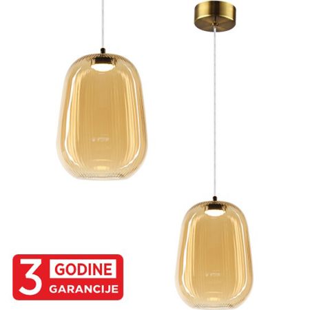 ETERNA MAP9461-1B staro zlato+amber LED visilica 1x4W 3000K 3y Mitea Lighting