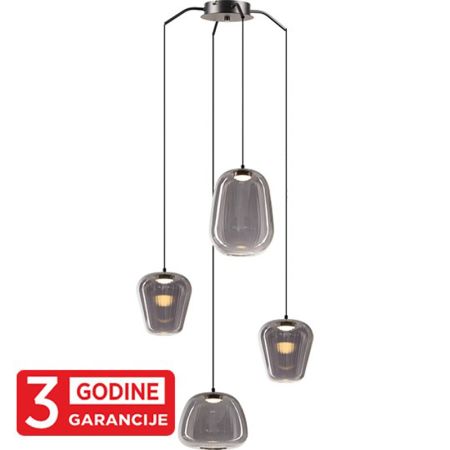 ETERNA MAP9461-4 crna+smoky LED visilica 4x4W 3000K 3y Mitea Lighting