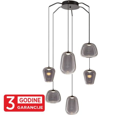 ETERNA MAP9461-6 crna+smoky LED visilica 6x4W 3000K 3y Mitea Lighting