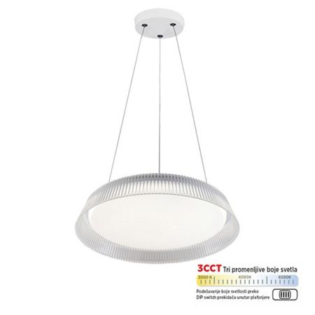 M205539 LED visilica 28W CCT DIP switch bela  Mitea Lighting