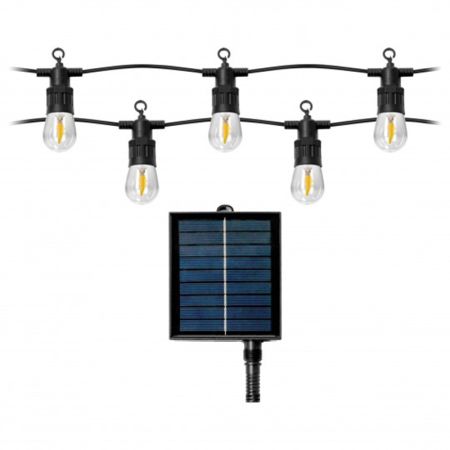VIRONE LG-6/10M/FLAME solarni set sa sijalicama za dvorište IP44, 10m, 10xLED flame 2700K LED sijalice uključene uz proizvod