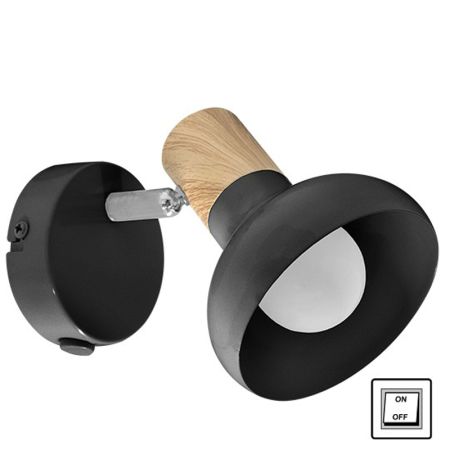 M160610 P crna Spot lampa sa prekidačem 1xE14 40W Mitea Lighting