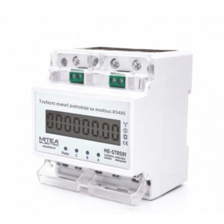 ME-STR591 100A multi-tarifni trofazni merač potrošnje (strujomer) 485-port za DIN šinu 400imp/kWh 3x220/380V Mitea Electric
