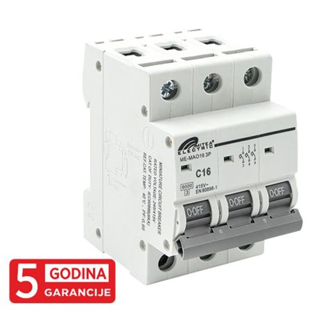 ME-16 3P Automatski osigurač 3x16A 6Ka 240/415V tipC 5Y Mitea Electric