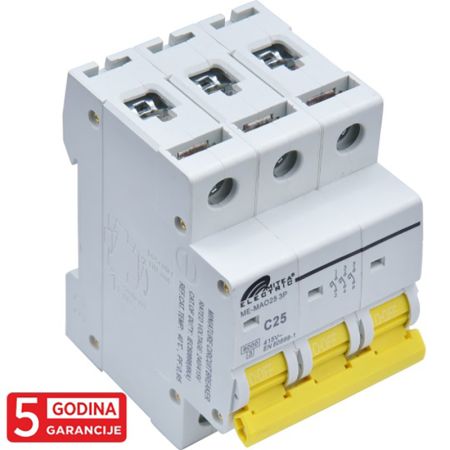 ME-25 3P Automatski osigurač 3x25A 6Ka 240/415V tipC 5Y Mitea Electric