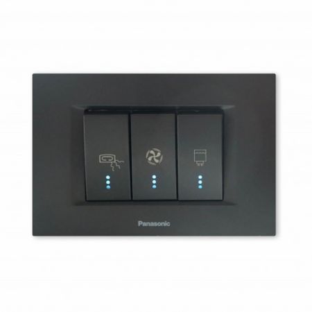 Panasonic 3M crni horizontalni kupatilski indikator sa indik. WT9(WVTT30025BL)-EU2 Thea Modular