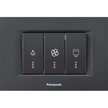 Panasonic 3M crni model 2 horizontalni kupatilski indikator sa indik. WT9(WVTT30026BL)-EU2 Thea Modular