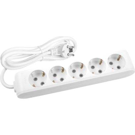 Panasonic BELA priklj.prenosna petostruka 5Mx5m 3x1,5mm2 16A 250V WLTB0455-2WH EU4 X-tendia