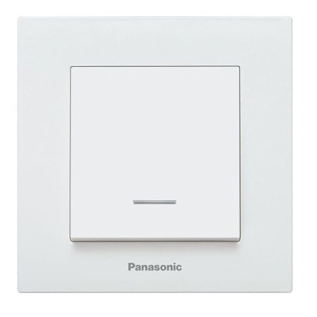 Panasonic običan prekidač sa tinjalicom beli vijčani 10A 250V WKTC0002-2WH EU4 Karre Plus