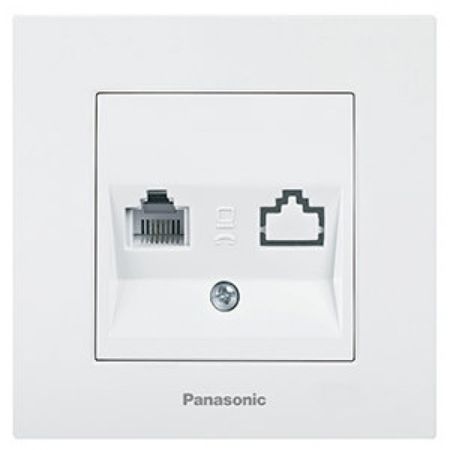 Panasonic priključnica 1M bela telefonska CAT3 RJ11 WKTC0402-2WH EU4 Karre Plus