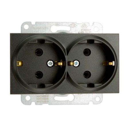 Panasonic šuho dupla priključnica II crna vijčana 16A 250V WKTT0205-2BL EU4 Karre Plus
