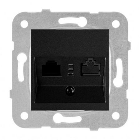 Panasonic priključnica 1M crna telefonska CAT3 RJ11 WKTT0402-2BL EU4 Karre Plus
