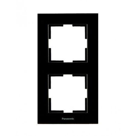 Panasonic KPC okvir dvostruki vertikalni WKTF0812-2BL EU4, crni, Karre Plus