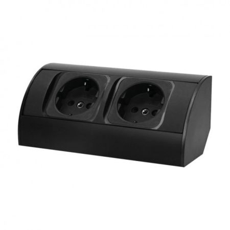 OR-AE-1303(GS)/B crno kućište sa priključnicama za nameštaj - podsklop ORNO