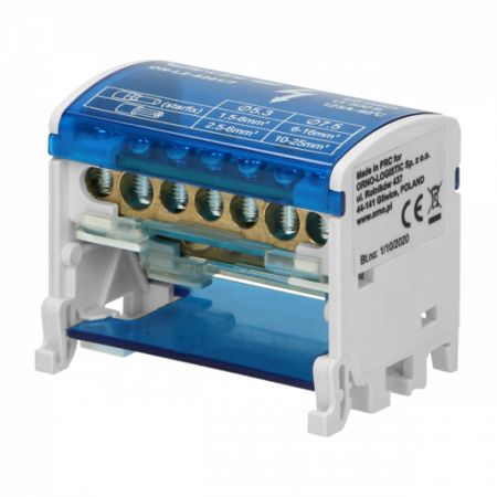 OR-LZ-8201/7  Modularni razdelni blok sa poklopcem za otvaranje sa 7 otvora za DIN šinu 125A ORNO