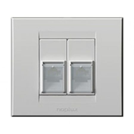 Nopal kompjuterska priključnica dupla bela 2xRJ45 UTP Cat6 844611.2 Primera