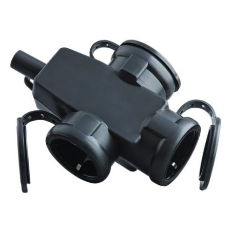 Trostruka prenosna prikljucnica-crna 2/212-0156 Tehnoelektro