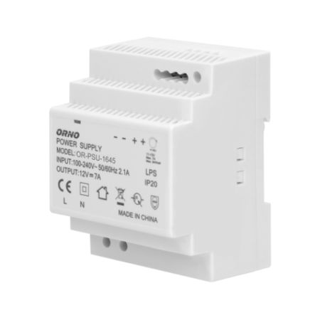 OR-PSU-1645 napajanje za DIN šinu 12V DC 7A 84W 4P ORNO