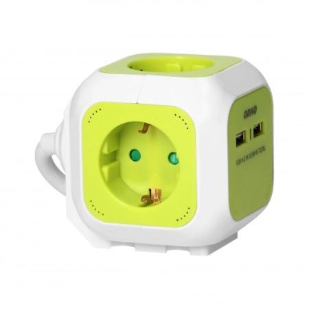 ORNO OR-AE-13144(GS)/L kućište sa 4 priključnice + 2 USB punjača 1.4m kabl