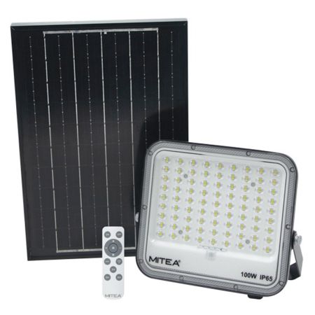 M452080-C5 100W solarni LED reflektor set 6500K IP65  AL body CRNI Mitea Lighting