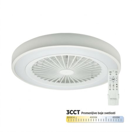 MV5020-W-2 BELI plafonski ventilator 20W sa svetlom LED CCT 25W sa daljinskim upravljačem Mitea Lighting