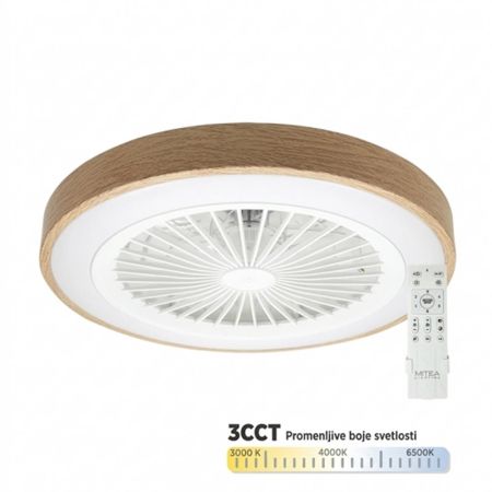 MV5020-WD-2 boja drveta plafonski ventilator 20W sa svetlom LED CCT 25W sa daljinskim upravljačem Mitea Lighting