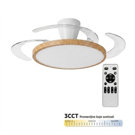 MV5040-WD boja drveta plafonski ventilator 30W sa svetlom LED CCT 30W sa daljinskim upravljačem Mitea Lighting
