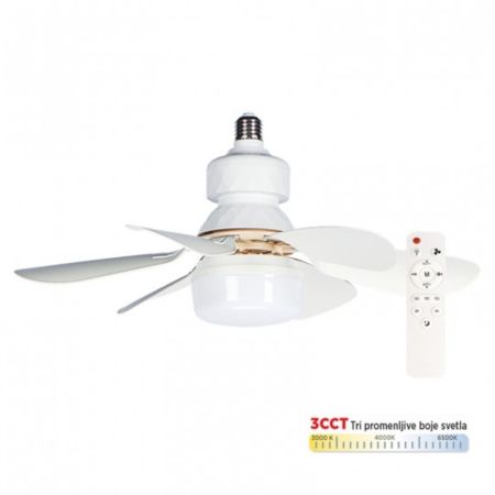 MV5030-W beli ventilator 12W sa svetlom LED sijalica CCT 12W sa daljinskim upravljačem Mitea Lighting