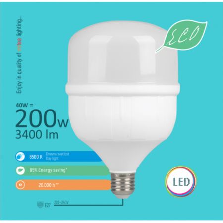 LED sijalica ECO E27 40W 6500K T7 Mitea Lighting