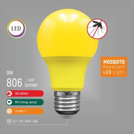 E27 antiinsekt 9W A60 600Nm LED ECO sijalica (Mosquito Repellent) 220-240V Mitea Lighting