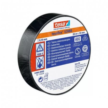 Izolir SPVC traka crna 20m:19mm Tesa