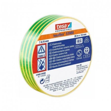 Izolir SPVC traka žuto-zelena 20m:19mm Tesa