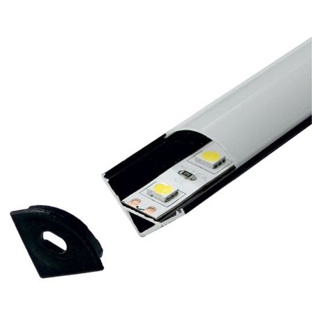 M601C Crni aluminijumski profil za LED trake ugaoni set sa difuzorom 2000x16x16mm Mitea Lighting