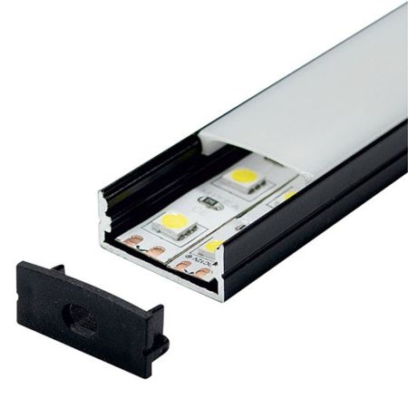 MA617-C CRNI Aluminijumski profil za LED trake nadgradni set sa difuzorom 2000x23.5x9.8mm Mitea Lighting