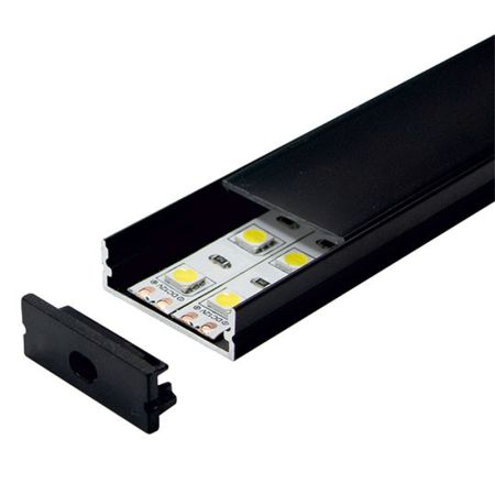 MA619-CC CRNI Aluminijumski profil za LED trake 30x10x2000mm sa difuzorom 2m Mitea Lighting