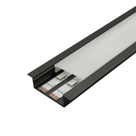 M4010-U-C Crni aluminijumski profil za LED trake ugradni set sa difuzorom 2000x40x10mm Mitea Lighting