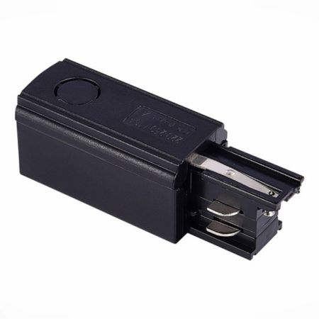 M-4TRACK-N(L)-B crni levi PVC napojni konektor za trostopeni šinski reflektor Mitea Lighting
